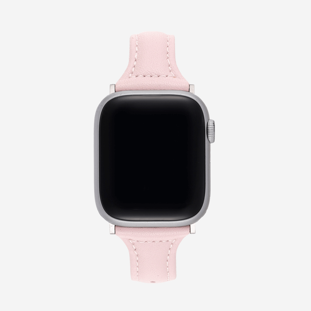 Slim Leather Apple Watch Band - Blush