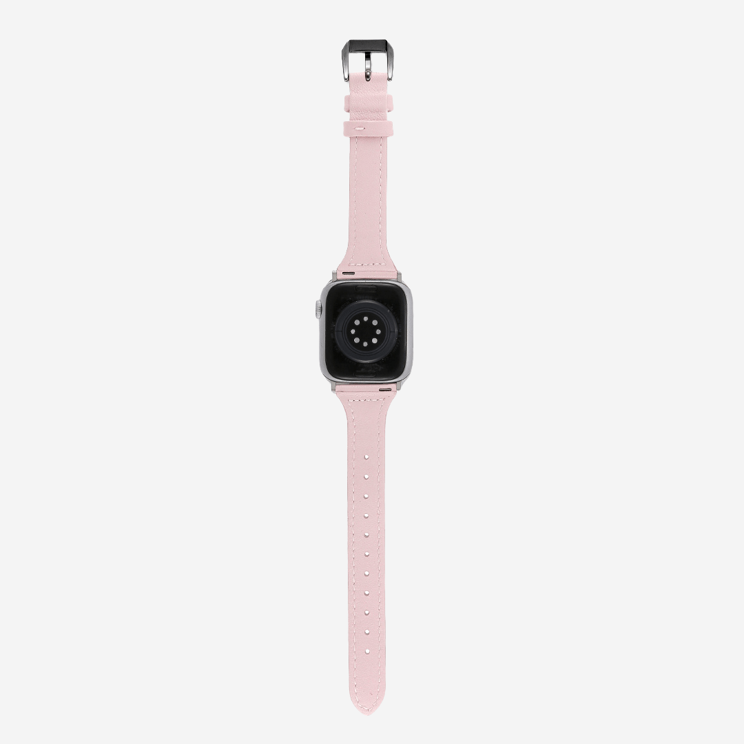 Slim Leather Apple Watch Band - Blush