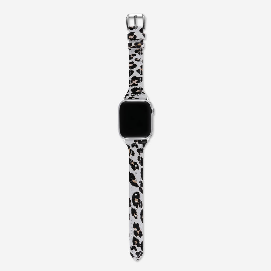 Slim Leather Apple Watch Band - Blonde Leopard