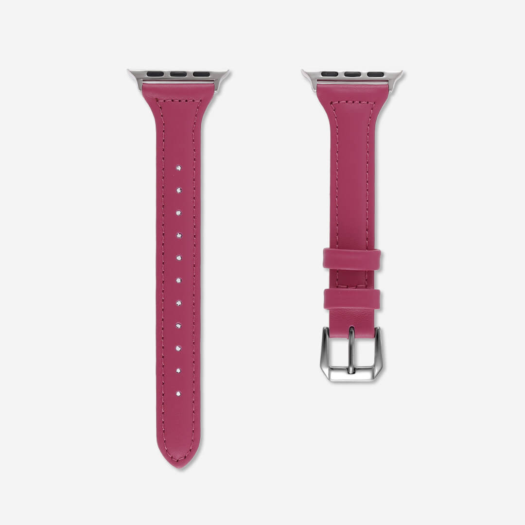 Slim Leather Apple Watch Band - Fuchsia