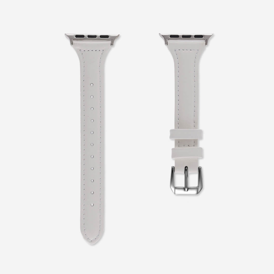 Slim Leather Apple Watch Band - White