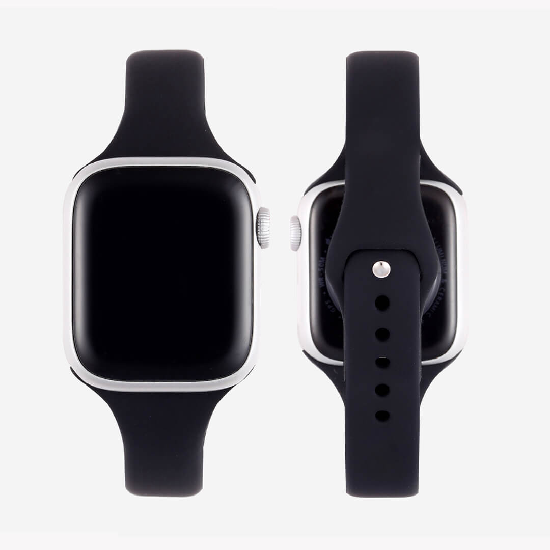 Slim Silicone Apple Watch Band - Black