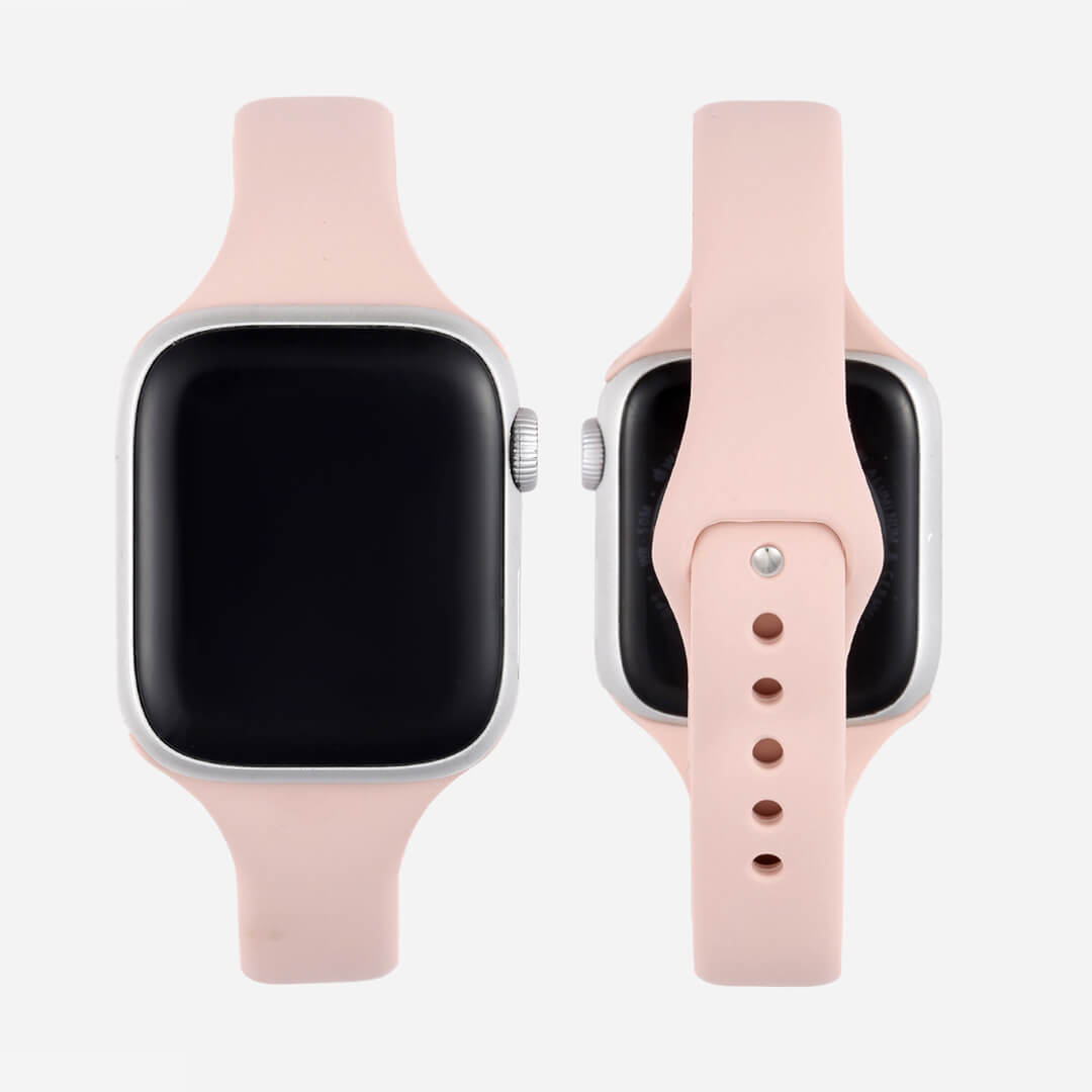 Slim Silicone Apple Watch Band Pink Sand