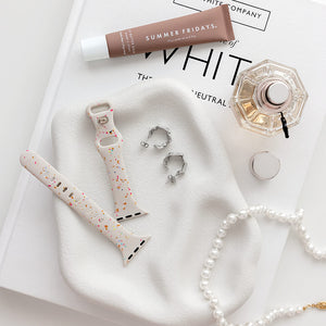Speckled Slim Silicone Apple Watch Band - Starlight