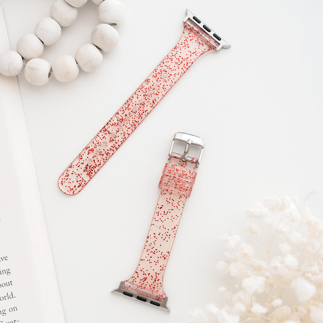 Sydney Glitter Apple Watch Band - Cherry