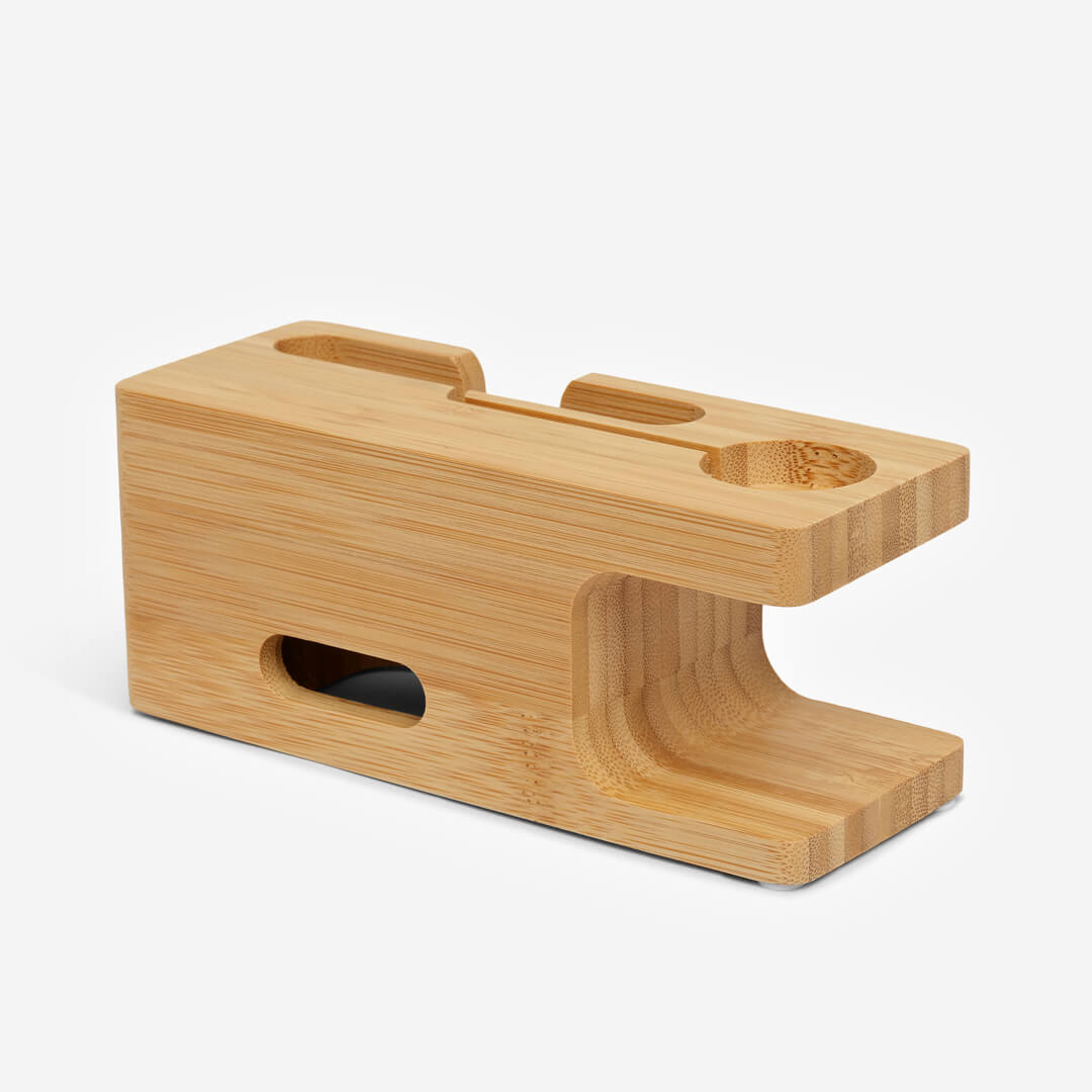 Bamboo Apple Watch & iPhone Charging Station