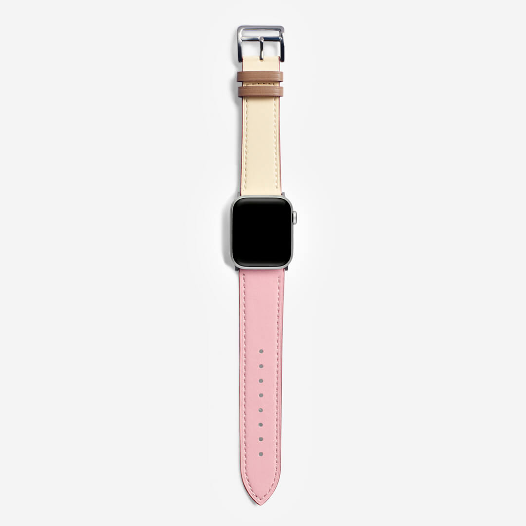 Oxford Classic Apple Watch Band - Vanilla & Strawberry