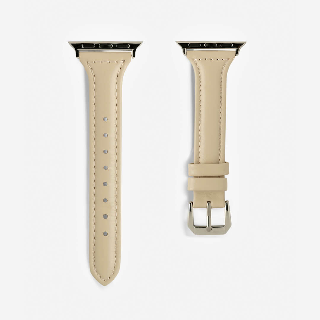 Slim Leather Apple Watch Band - Oatmeal