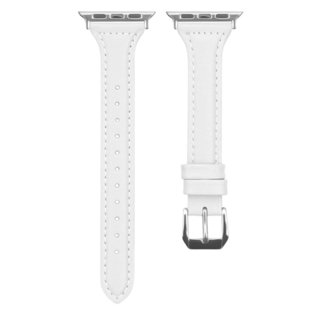 Slim Leather Apple Watch Band - White